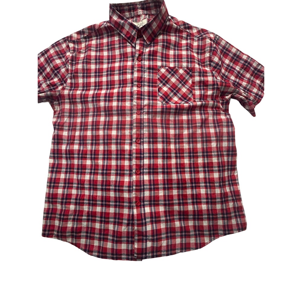 Ecko Unltd. Plaid Button Down Short Sleeve Casual Shirt Mens‎ 4XB(452)